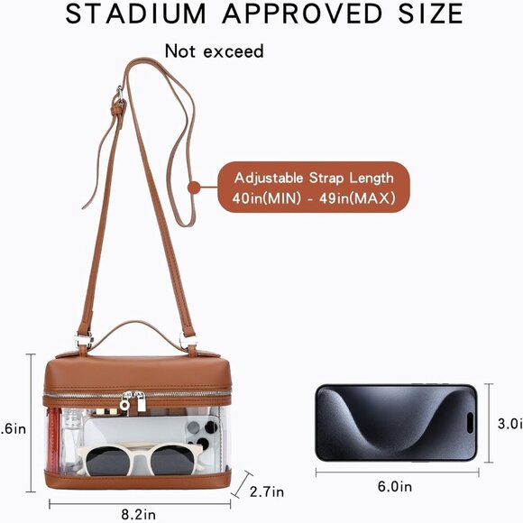 Stylish See-Through Purse for Women – Clear Crossbody Bag for Concerts & Sports - Picture 6 of 7